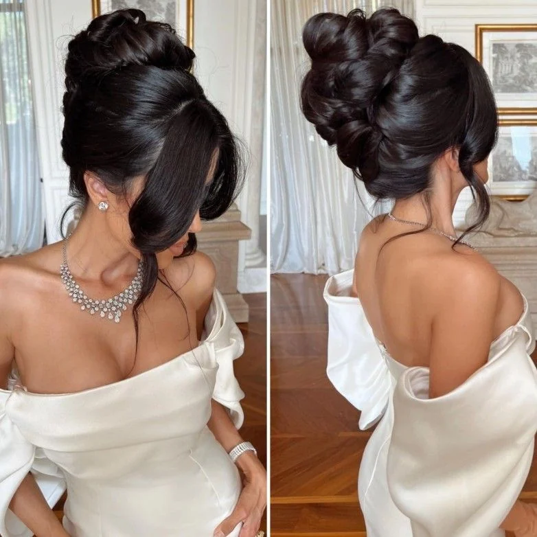 Chignon brun élégant